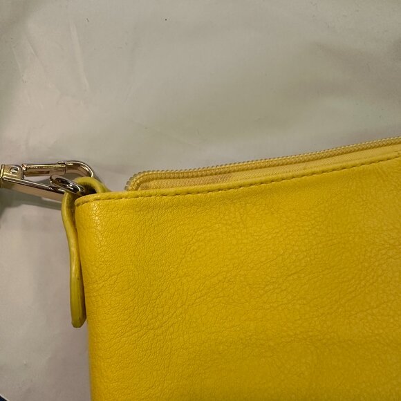 CHARMING CHARLIE Yellow Perrin Wristlet Loop Purse Wallet Gold Bright Summer Bag - Picture 11 of 12